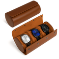 3-Slot Leather Watch Roll